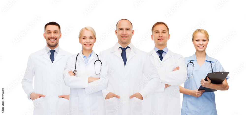 group of doctors with stethoscopes and clipboard group of doctors with stethoscopes and clipboard