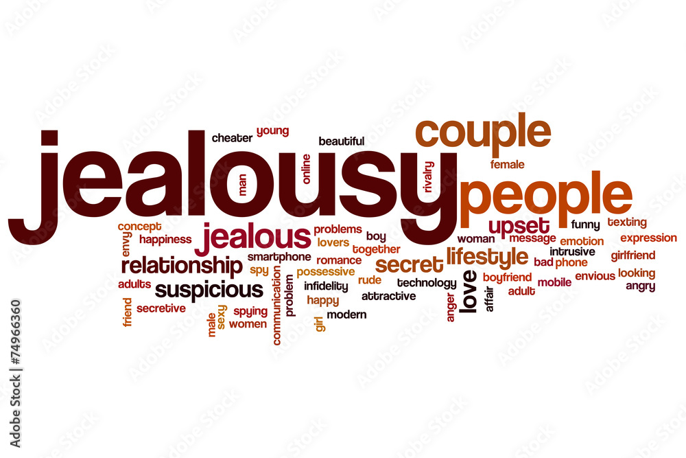 Obraz premium Jealousy word cloud