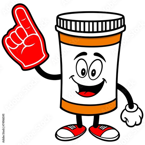 Pill Bottle with Foam FInger