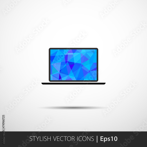 Illustration of polygonal laptop