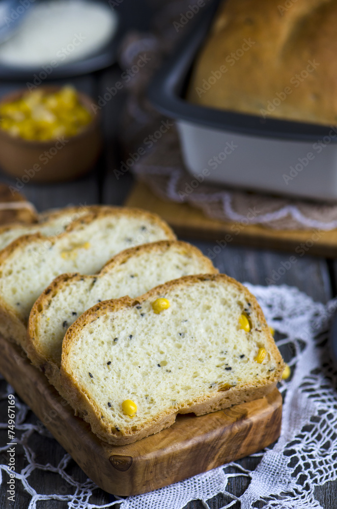 Slices of corn bread