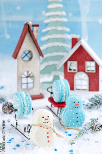 Christmas makarons photo