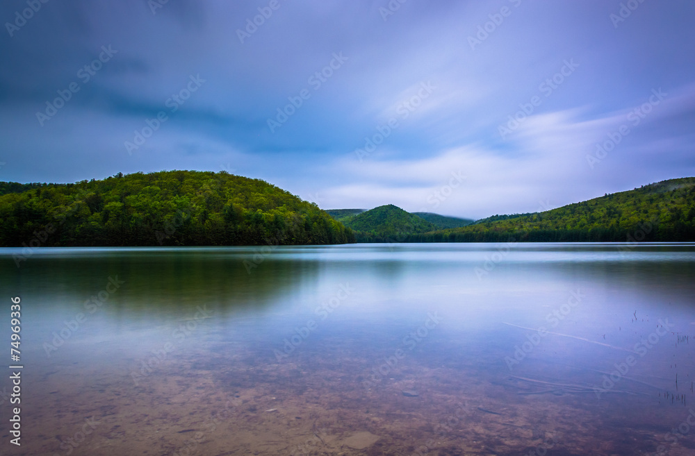 Long exposure of clouds moving over mountains and Long Pine Run Long exposure of clouds moving over mountains and Long Pine Run