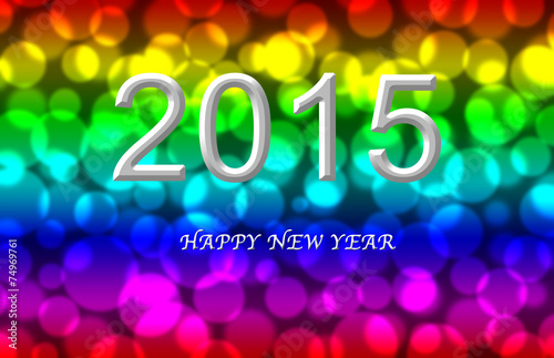 New year 2015 Colorful bokeh background