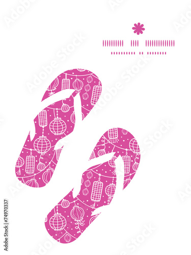 Vector holiday lanterns line art flip flops silhouettes pattern