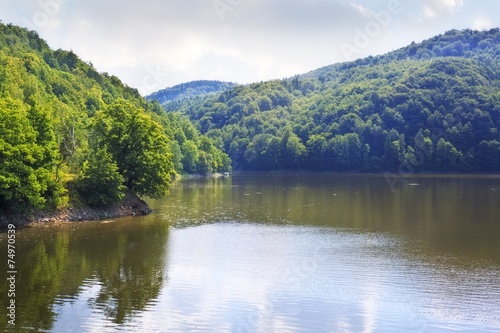 The dam on the lake Bystrzyca in Poland  Europe