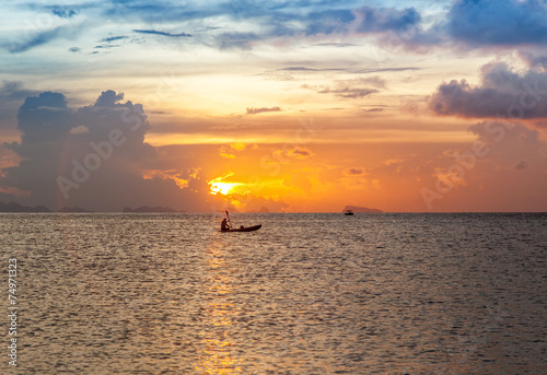 Sunset and reflection with beautiful sky