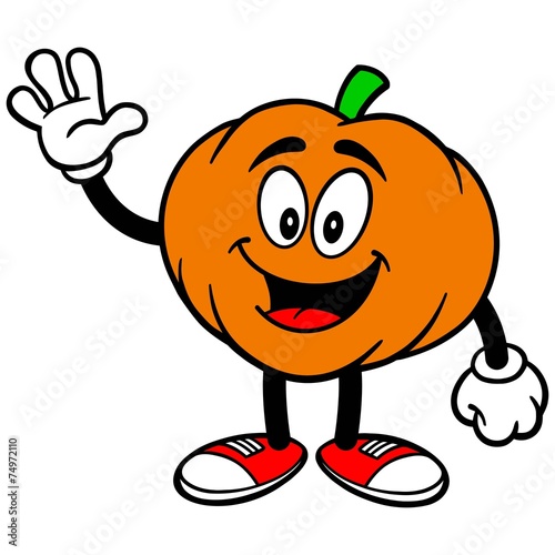 Pumpkin Mascot Waving