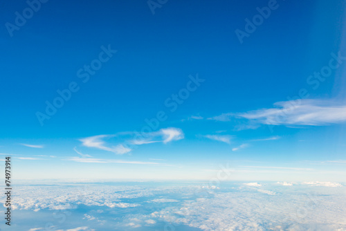 Beautiful cirrus clouds against the blue sky © themorningglory