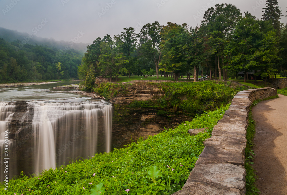 Morning view of Middle Falls, Letchworth State Park, New York.