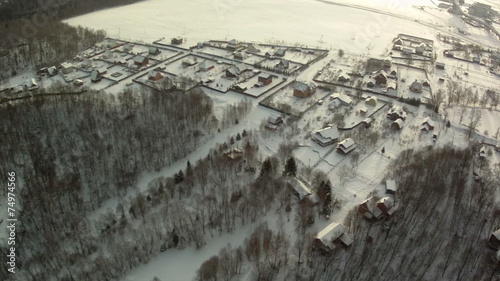 Wallpaper Mural View from hot air balloon of countryside in winter Torontodigital.ca