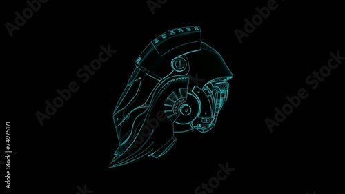 3D Helmet with alpha matte