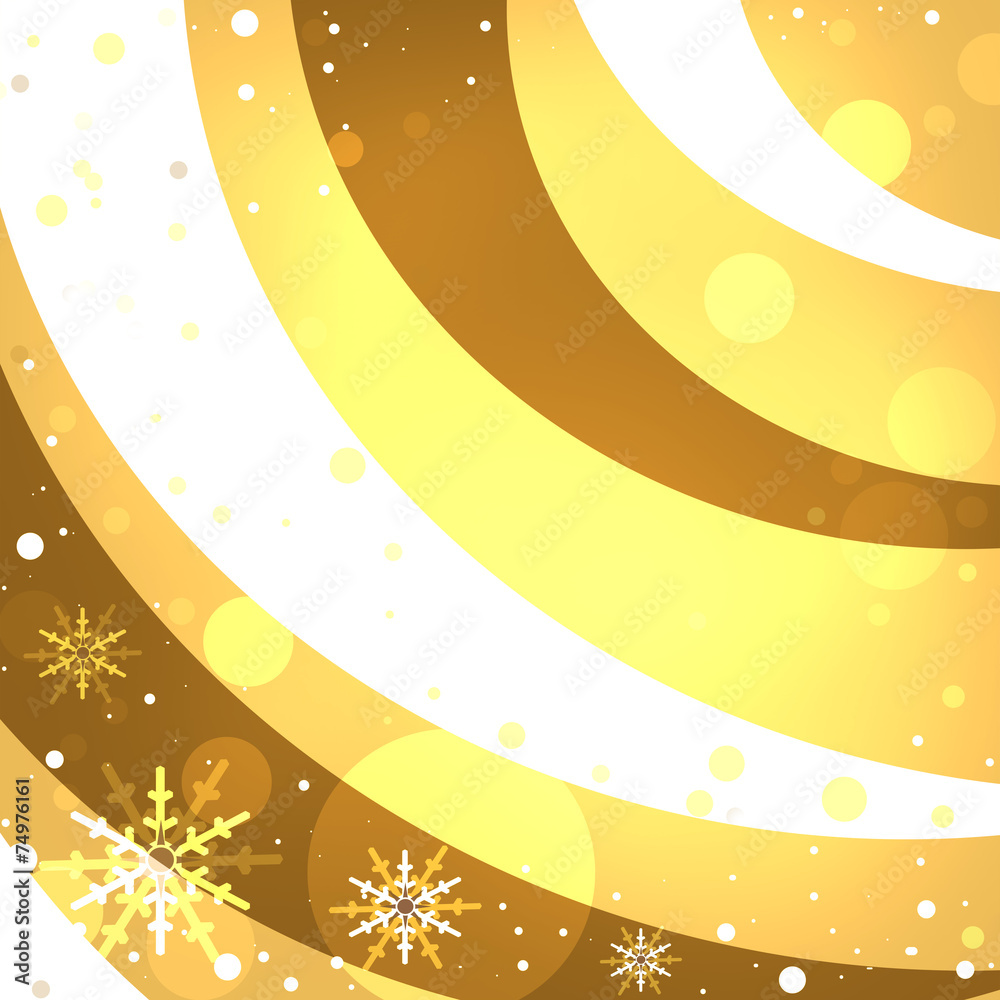Snowflakes on golden snow background. Space for text Snowflakes on golden snow background. Space for text