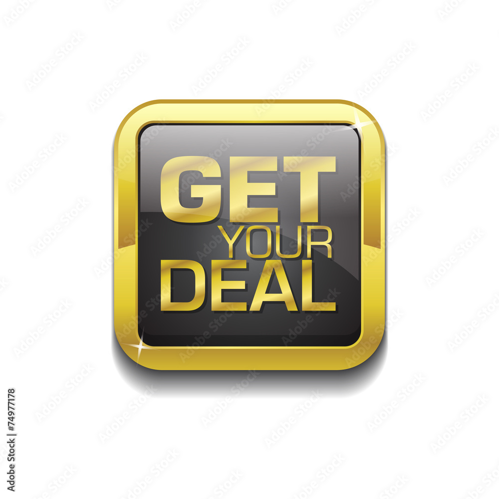 Get Your Deal Gold Vector Icon Button Get Your Deal Gold Vector Icon Button