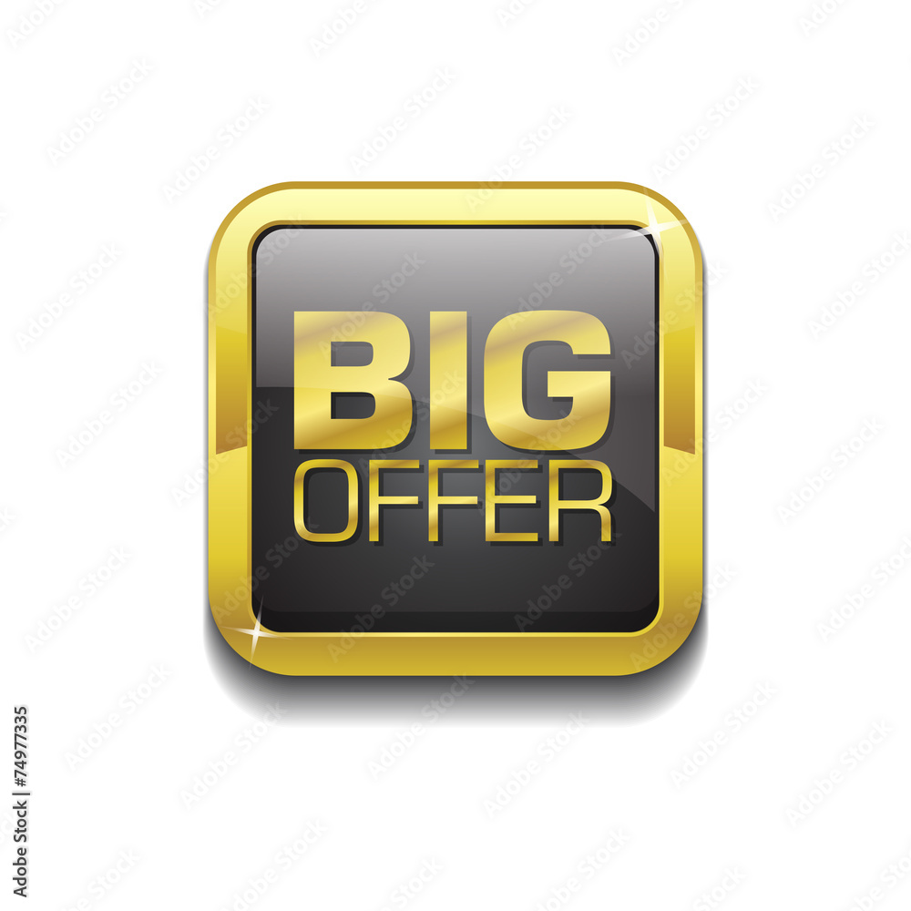 Big Offer Gold Vector Icon Button Big Offer Gold Vector Icon Button