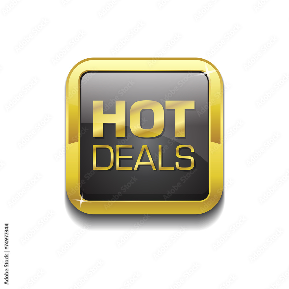 Hot Deals Gold Vector Icon Button Hot Deals Gold Vector Icon Button