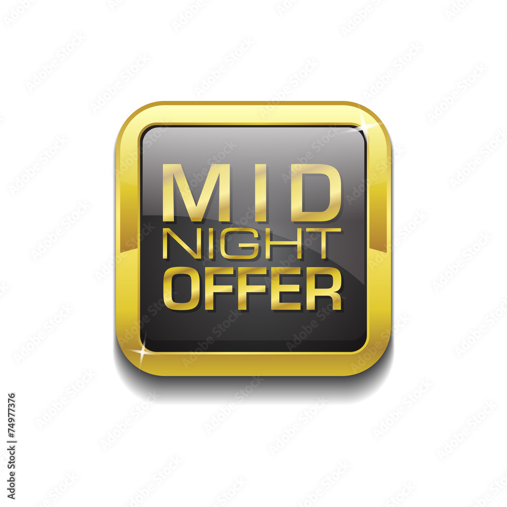 Midnight Offer Gold Vector Icon Button Midnight Offer Gold Vector Icon Button