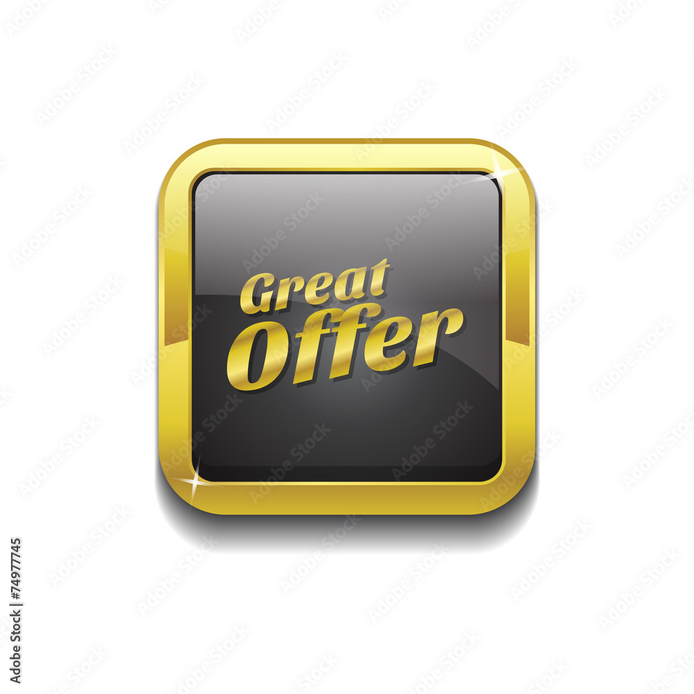 Great Offer Gold Vector Icon Button Great Offer Gold Vector Icon Button