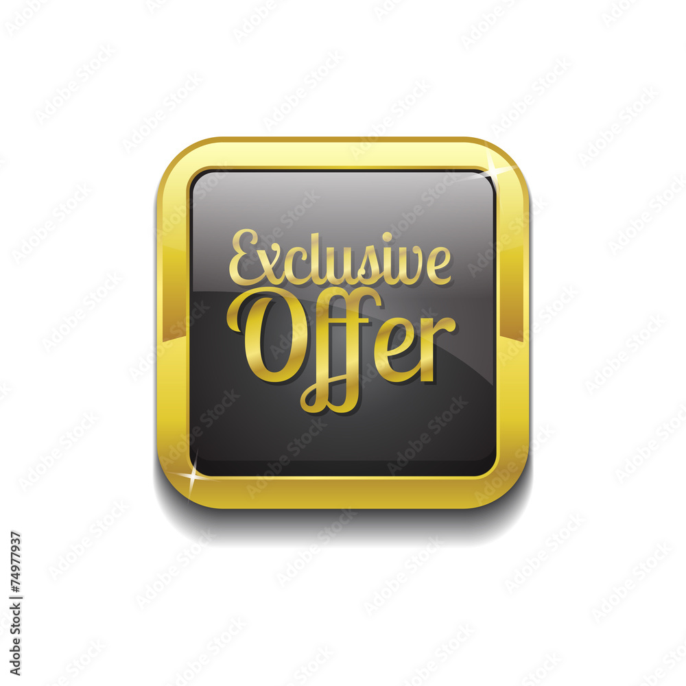 Exclusive Offer Gold Vector Icon Button Exclusive Offer Gold Vector Icon Button