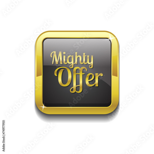 Mighty Offer Gold Vector Icon Button