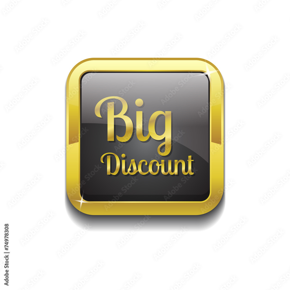Big Discount Gold Vector Icon Button Big Discount Gold Vector Icon Button