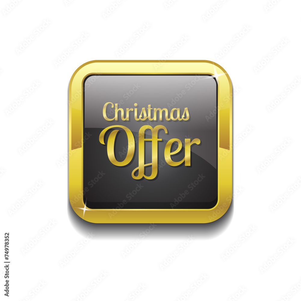 Christmas Offer Gold Vector Icon Button Christmas Offer Gold Vector Icon Button