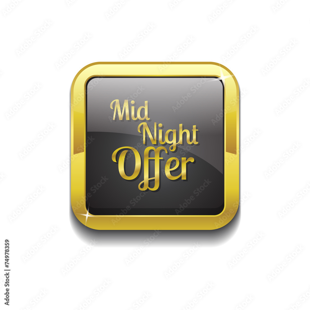 Midnight Offer Gold Vector Icon Button Midnight Offer Gold Vector Icon Button