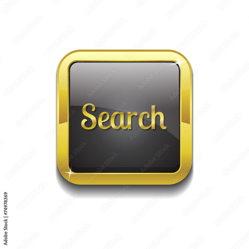 Search Gold Vector Icon Button Search Gold Vector Icon Button