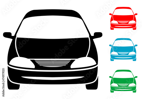 Pictograma automovil frontal con varios colores