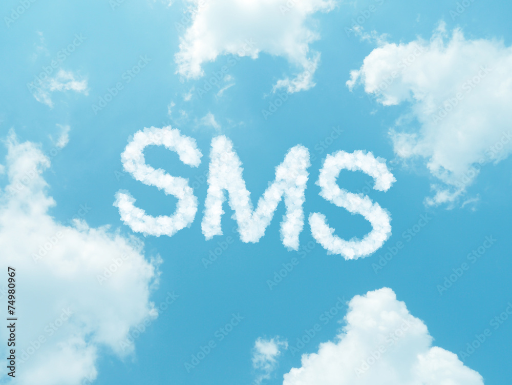 cloud words with design on blue sky background cloud words with design on blue sky background