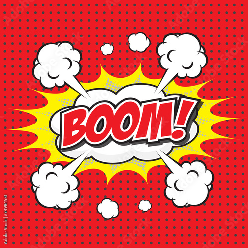 BOOM! wording sound effect set design for comic background