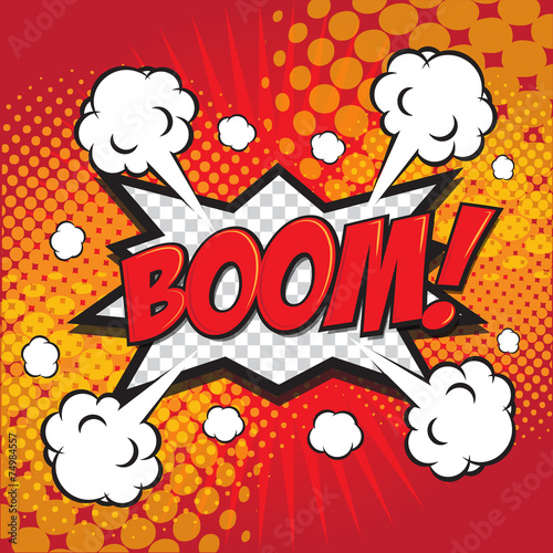 BOOM! wording sound effect set design for comic background
