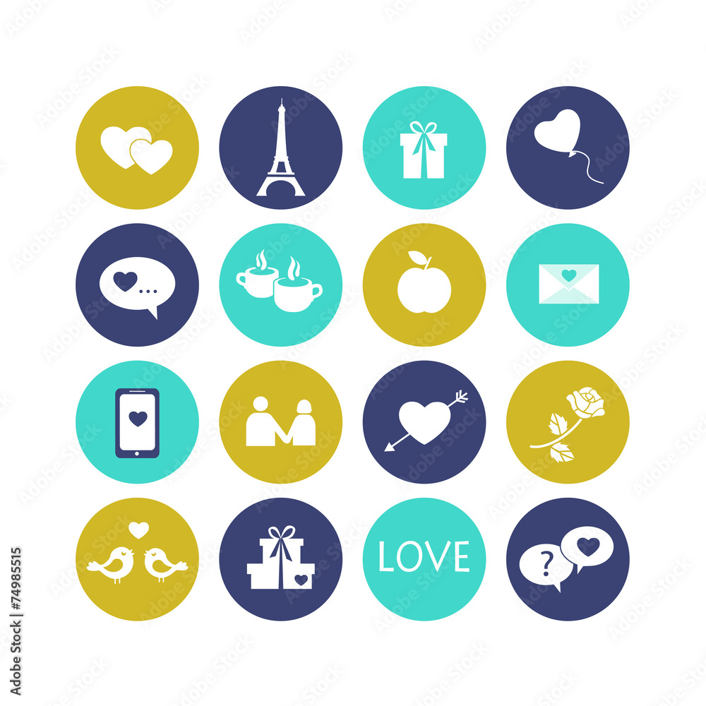 Collection of modern flat icons Collection of modern flat icons