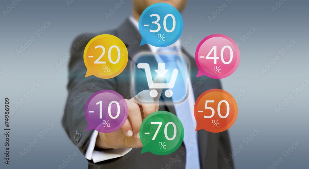 Businessman using digital interface to shop online Businessman using digital interface to shop online