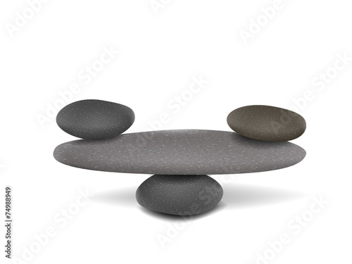 stones balanced on flat stone bridge