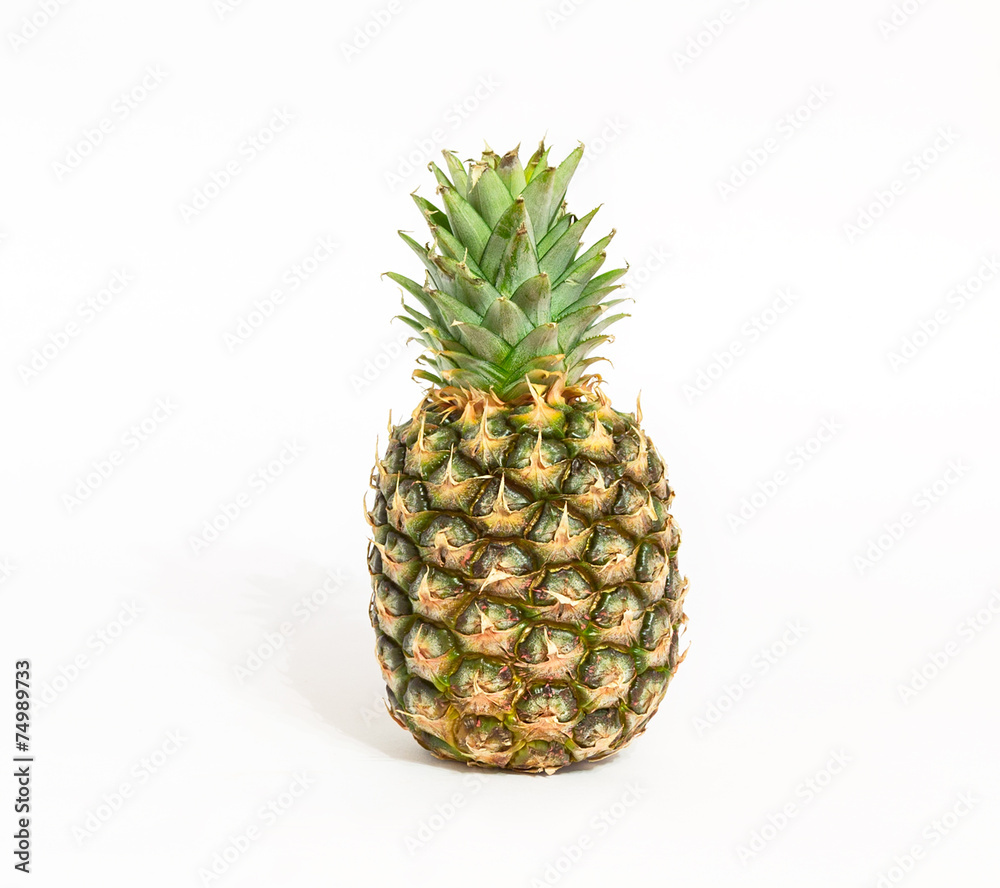 pineapple isolated on white background with shadow, selective f pineapple isolated on white background with shadow, selective f