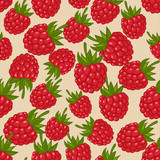 raspberries seamless pattern