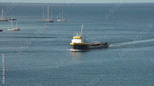 Tanker approaching Caribbean island