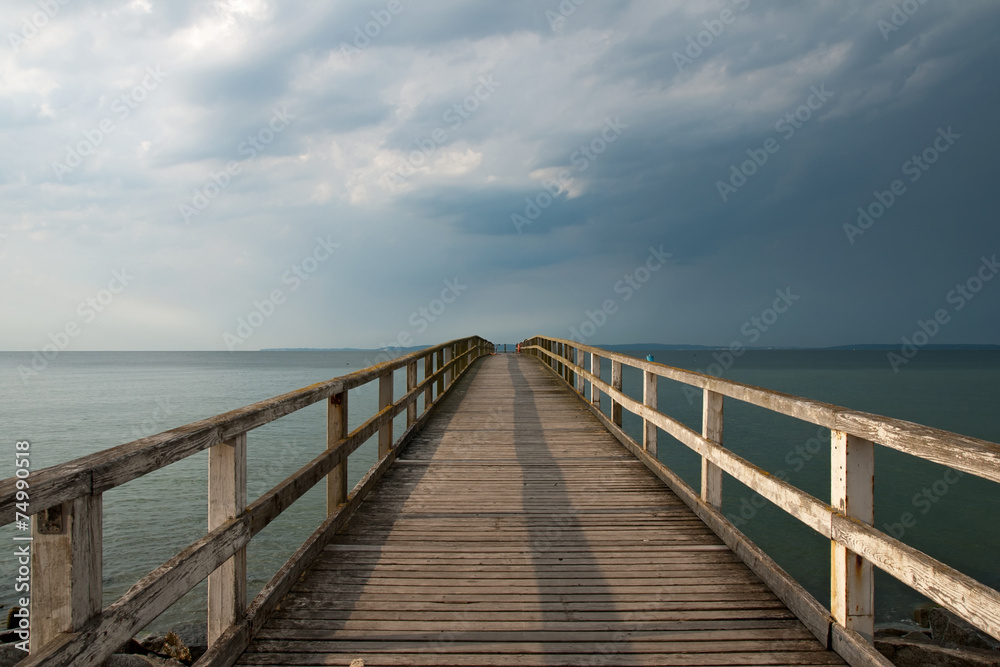 Seebrücke von Sassnitz, Rügen, Deutschland Seebrücke von Sassnitz, Rügen, Deutschland