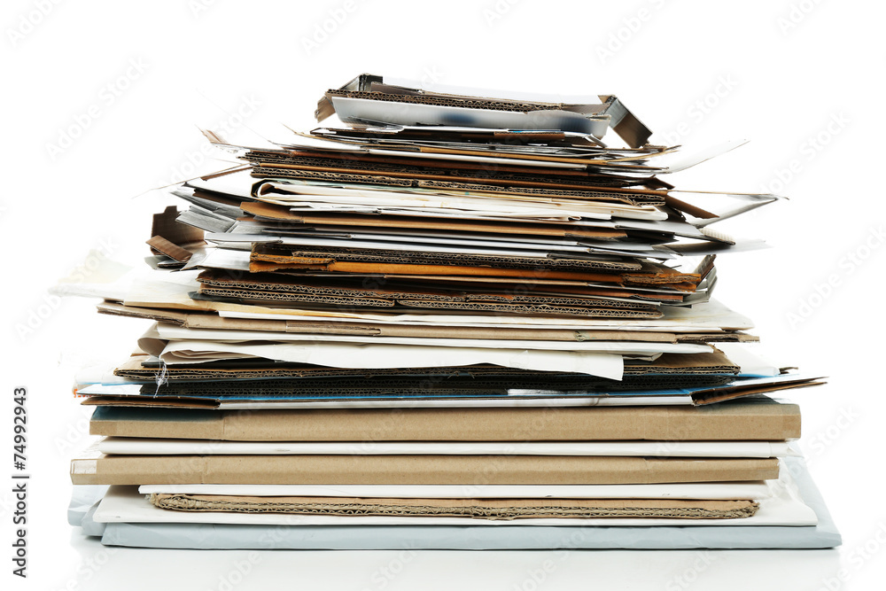 Big stack of papers, isolated on white Big stack of papers, isolated on white