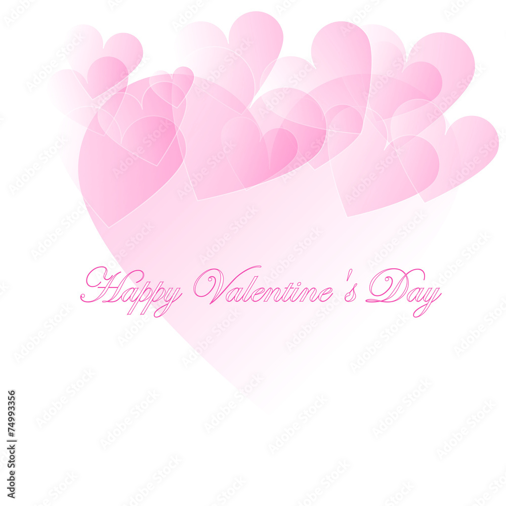 Light pink Valentine`s Day greeting card