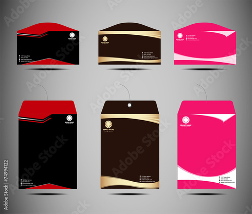 Vector set of envelopes template design