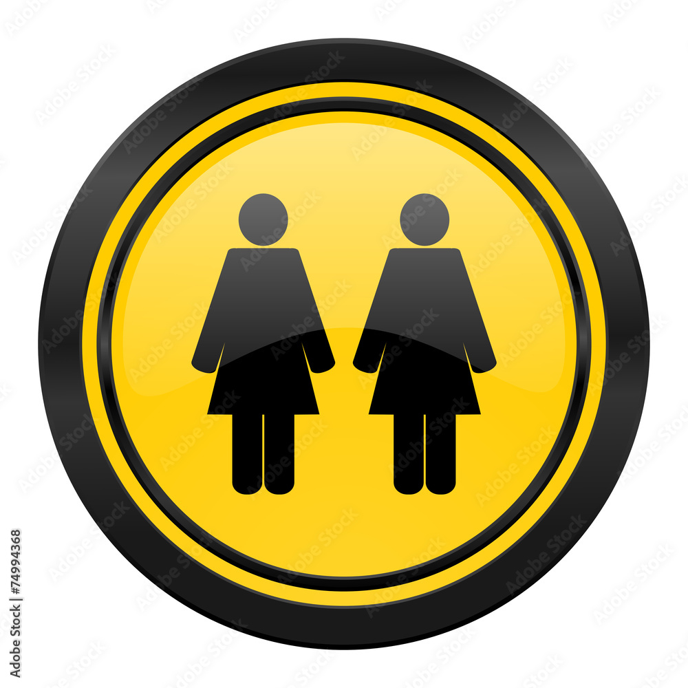 couple icon, yellow logo, people sign, team symbol