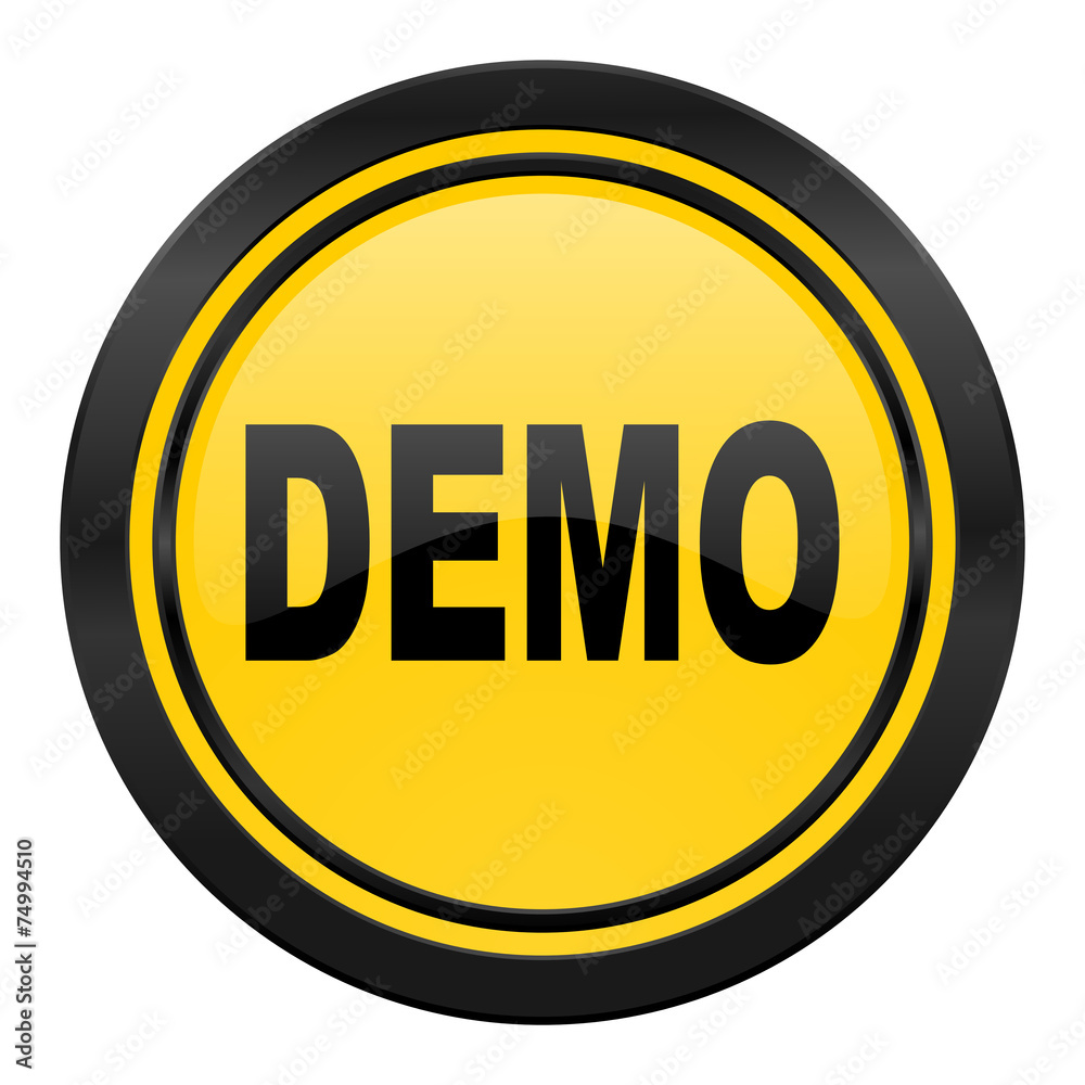 demo icon, yellow logo demo icon, yellow logo