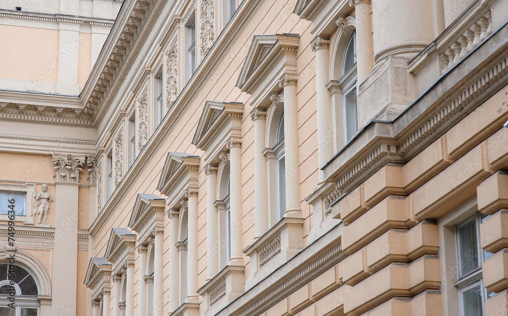 building with beautiful architecture of Lviv