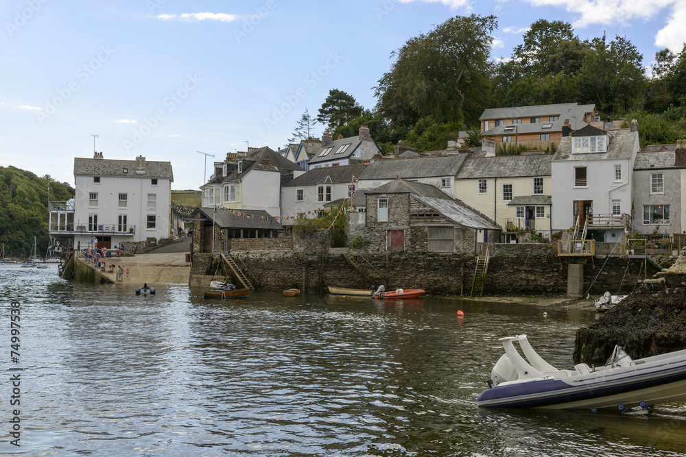 houses on the cove at Fowey, Cornwall houses on the cove at Fowey, Cornwall