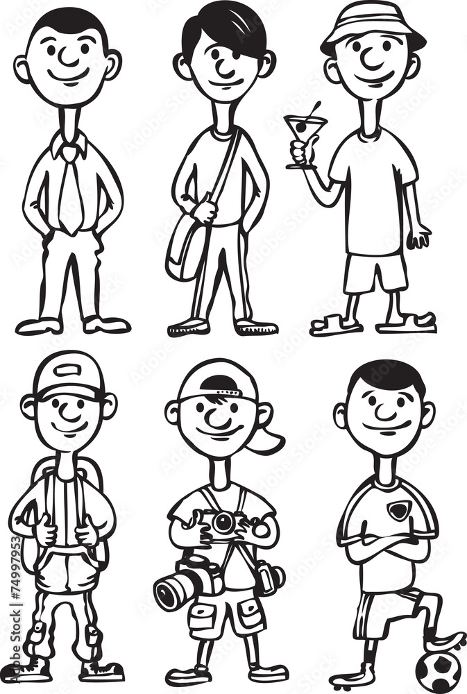 whiteboard drawing - cartoon man figures_in_various leisure acti whiteboard drawing - cartoon man figures_in_various leisure acti
