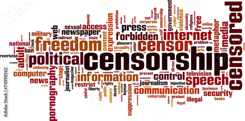 Censorship word cloud concept. Vector illustration