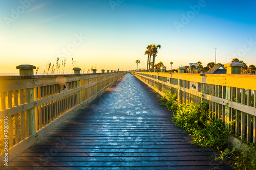 Boardwalk at the beach in Palm Coast, Florida. photo