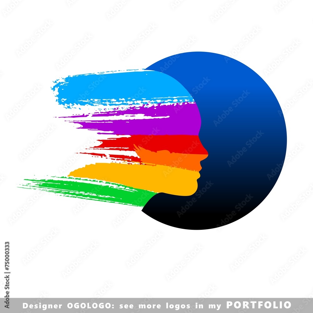 Obraz premium Logo girl fast in the wind, woman best hair